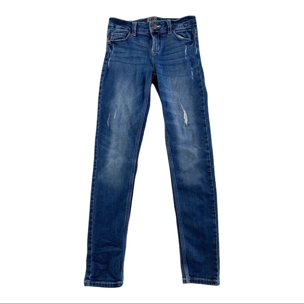 Justice Girls Distressed MidRise Skinny Jeans